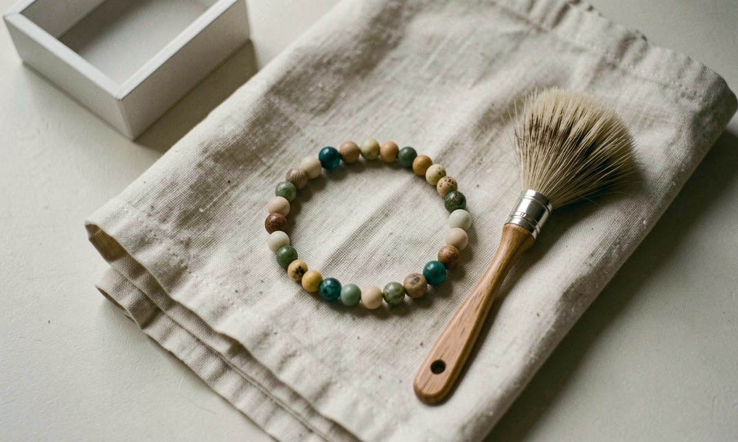Bench photograph for how to store beadwork