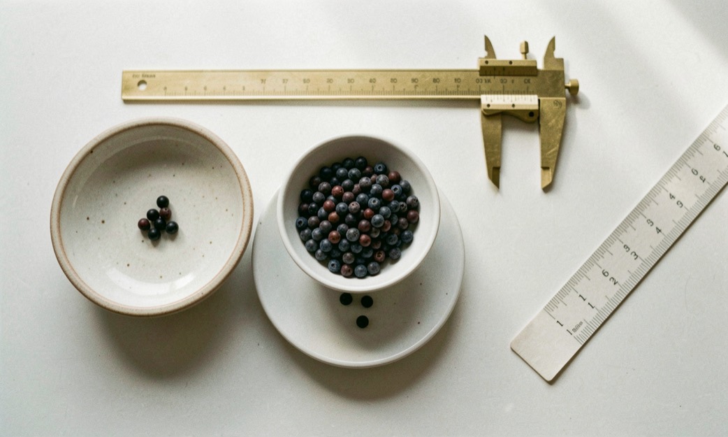 Bench photograph for natural vs cultured vs imitation pearls