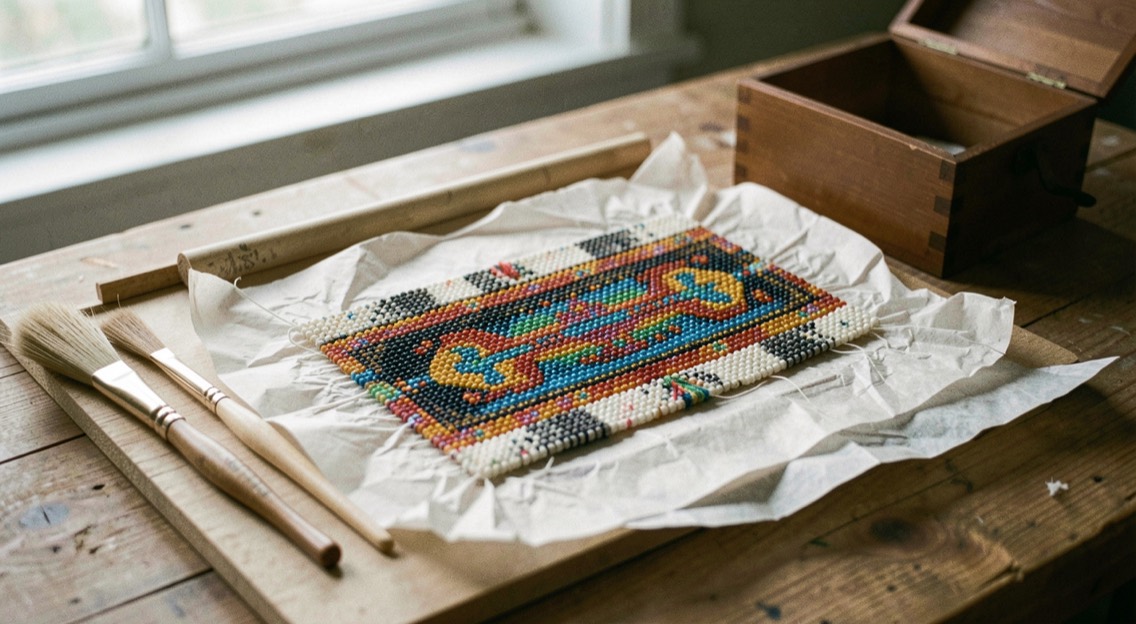 Materials related to how to store beadwork