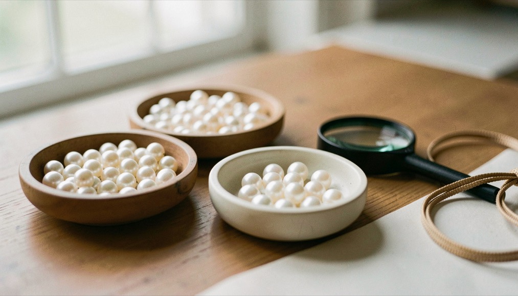 Editorial photograph for natural vs cultured vs imitation pearls